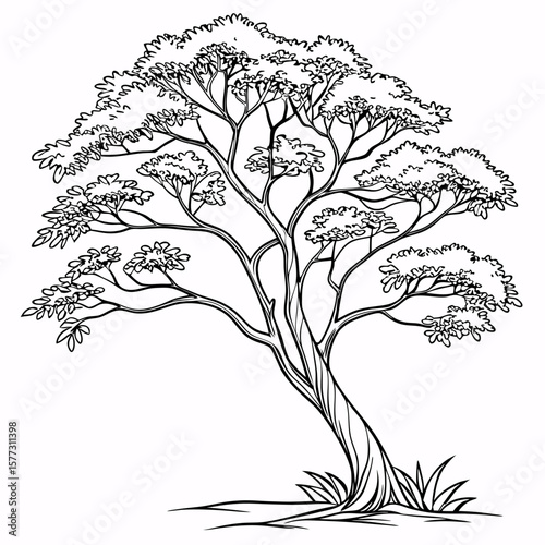 vector illustration of pagoda dogwood cornus
