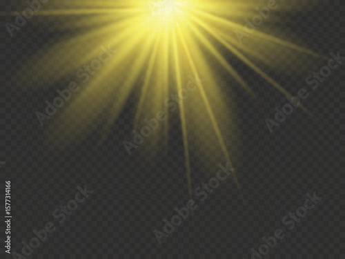 Sunlight or Flare Light Isolated on Transparent Background