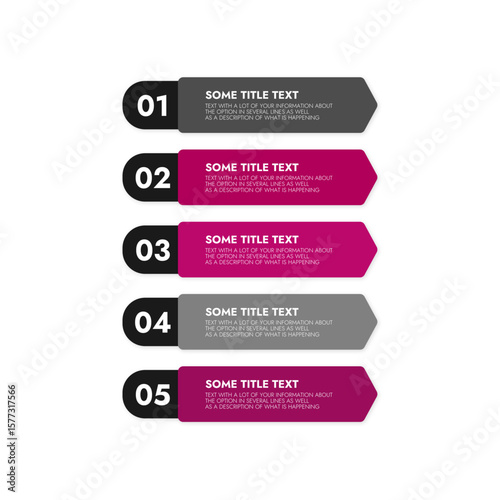 modern vector infographic template with information text set of five plates