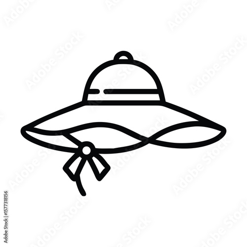 Woman hat icon logo vector illustration design template