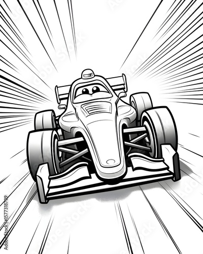 Speed formula 1 car coloring page
