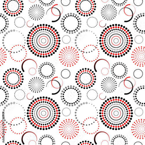 seamless geometric pattern of concentric circles, vector