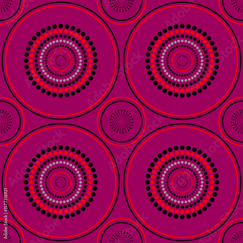 seamless geometric pattern of concentric circles, vector