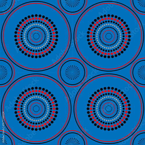 seamless geometric pattern of concentric circles, vector