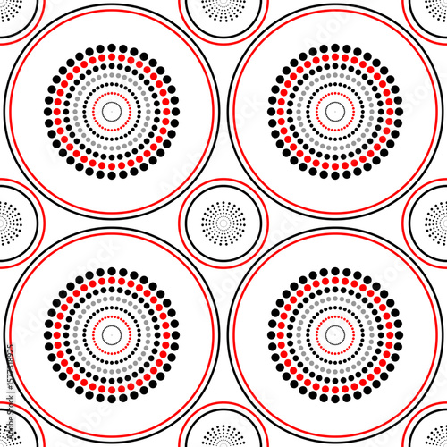 seamless geometric pattern of concentric circles, vector