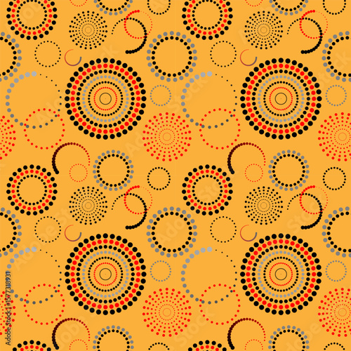 seamless geometric pattern of concentric circles, vector