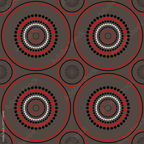 seamless geometric pattern of concentric circles, vector