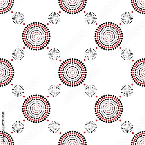 seamless geometric pattern of concentric circles, vector