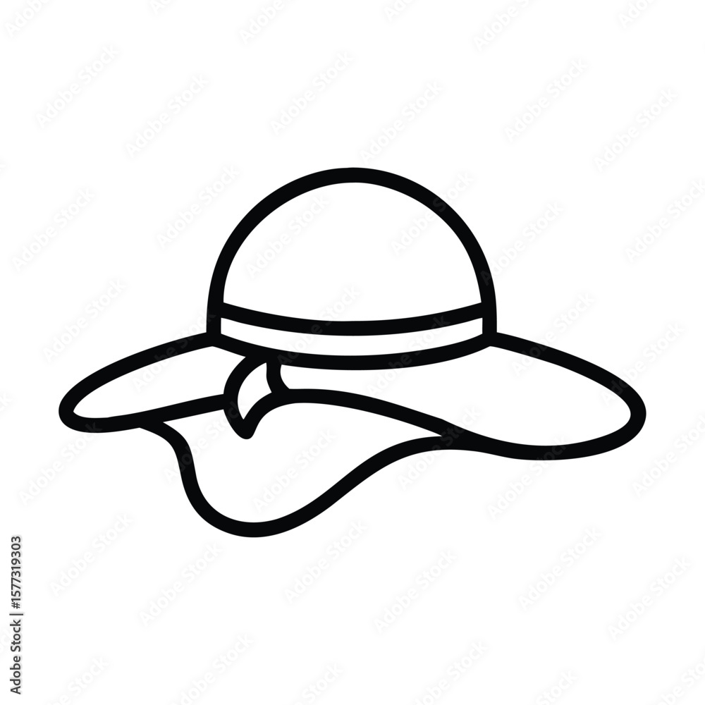 Woman hat icon logo vector illustration design template