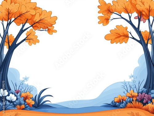 Autumnal forest border