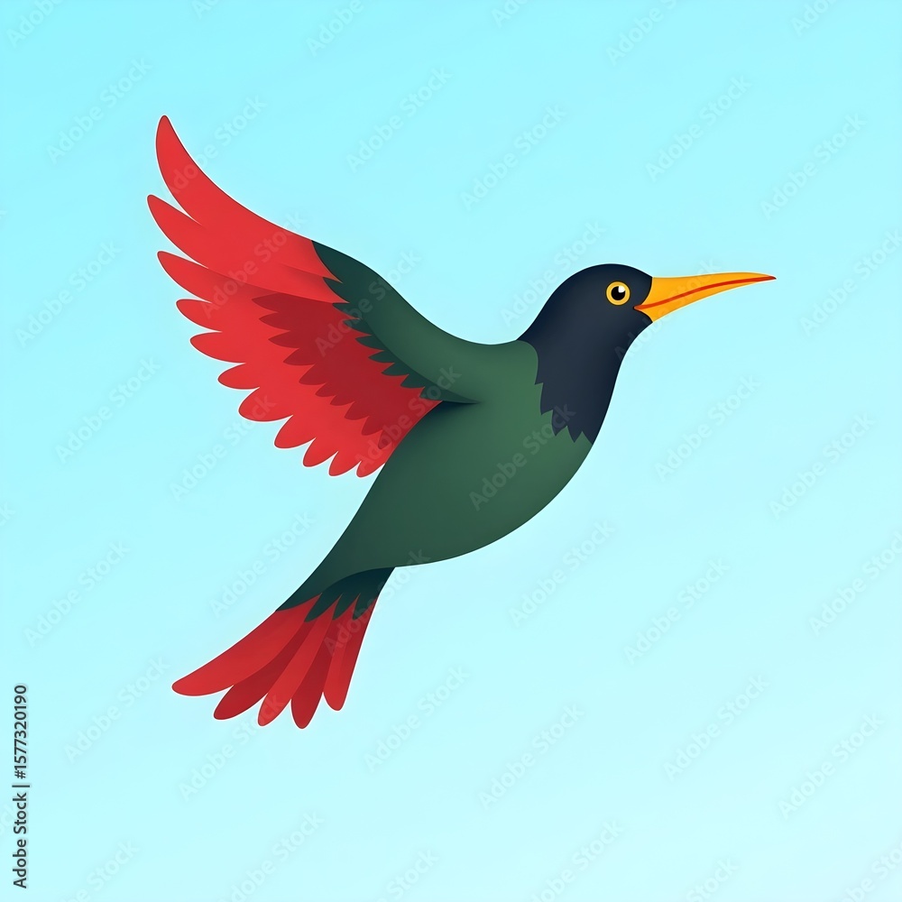 Fototapeta premium bird, animal, vector, illustration, cartoon, nature, flying, crow, hummingbird, wildlife, beak, birds, art, wild, wing, fly, feather, bullfinch, cute, silhouette, woodpecker, winter, design, magpie, d