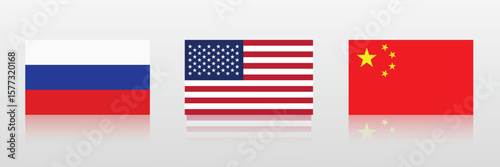 National Design Featuring USA, China and Russia Identity
