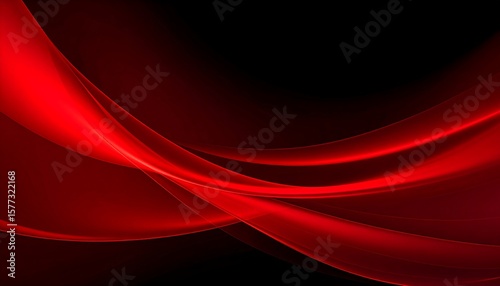Abstract red flowing lines on dark background