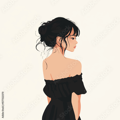 a girl in off shoulder dress