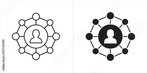 Networked Profile Icon Set Connecting People, Social Media, and Digital Communication in a Modern Design