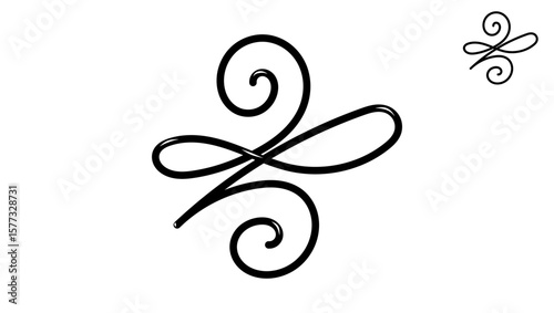 Celtic New Beginnings symbol , black isolated silhouette