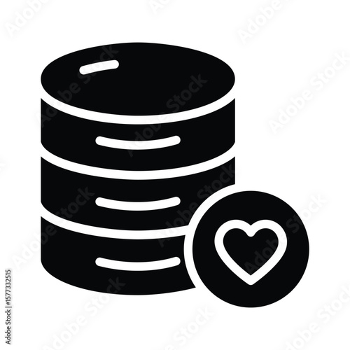 Well designed glyph icon of favourite database