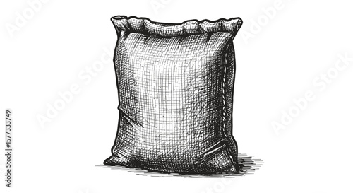 AI-generated illustration of a sack black and white sketch vector SVG

