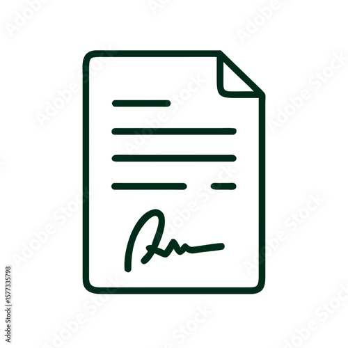 Document signed with a signature and text on a white background  