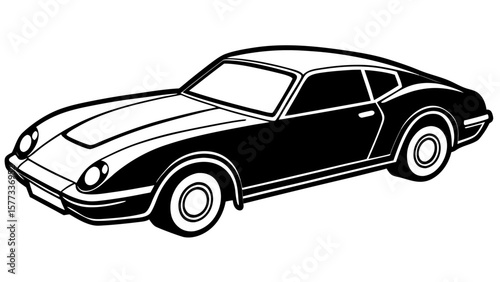Classic Retro Car Silhouette Vector Illustration for Design Use