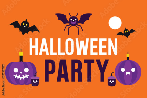 Vintage Retro Halloween Party Poster Design