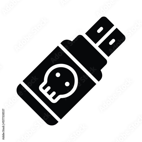 A premium glyph icon of malware USB detection