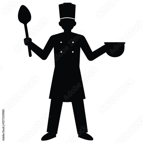 Silhouette of a Chef Culinary Arts, Cooking, and Food Preparation