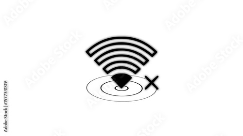 wifi icon with cross no connection. wifi icon with cross symbolizing no internet connection icon animated video