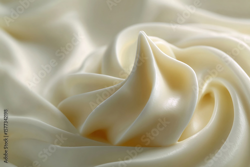 Swirl of creamy, glossy material. A mesmerizing vortex of smooth curves and soft light, evoking a sense of luxurious indulgence and artistry.