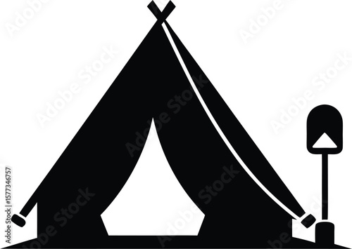 Vintage camping and outdoor adventure emblems