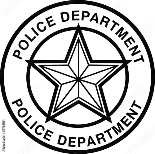 A police department logo with a star inside of a circular emblem art