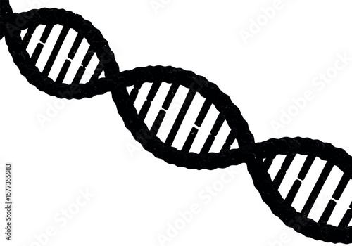 A sleek rendering showcases a helix, symbolizing genetics, biology, and the intricate coding of life on a clean white backdrop.