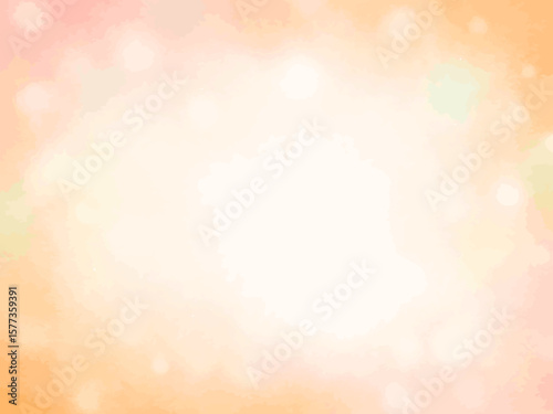 ほわほわとした光が綺麗なオレンジ系の水彩テクスチャ背景イラスト