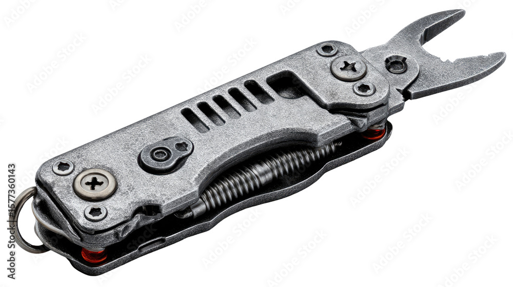 Obraz premium Miniature Multi-Tool: A compact, durable, and versatile miniature multi-tool with pliers, screwdriver, and other useful features, perfect for everyday carry or emergencies. 