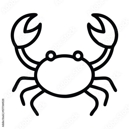 Icon crab related to sea symbol line style simple illustration