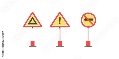 road sign isolated on white background