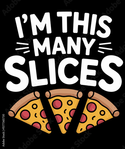 Cute Pizza 3rd Birthday I'm This Many Slices 3 Year-Old