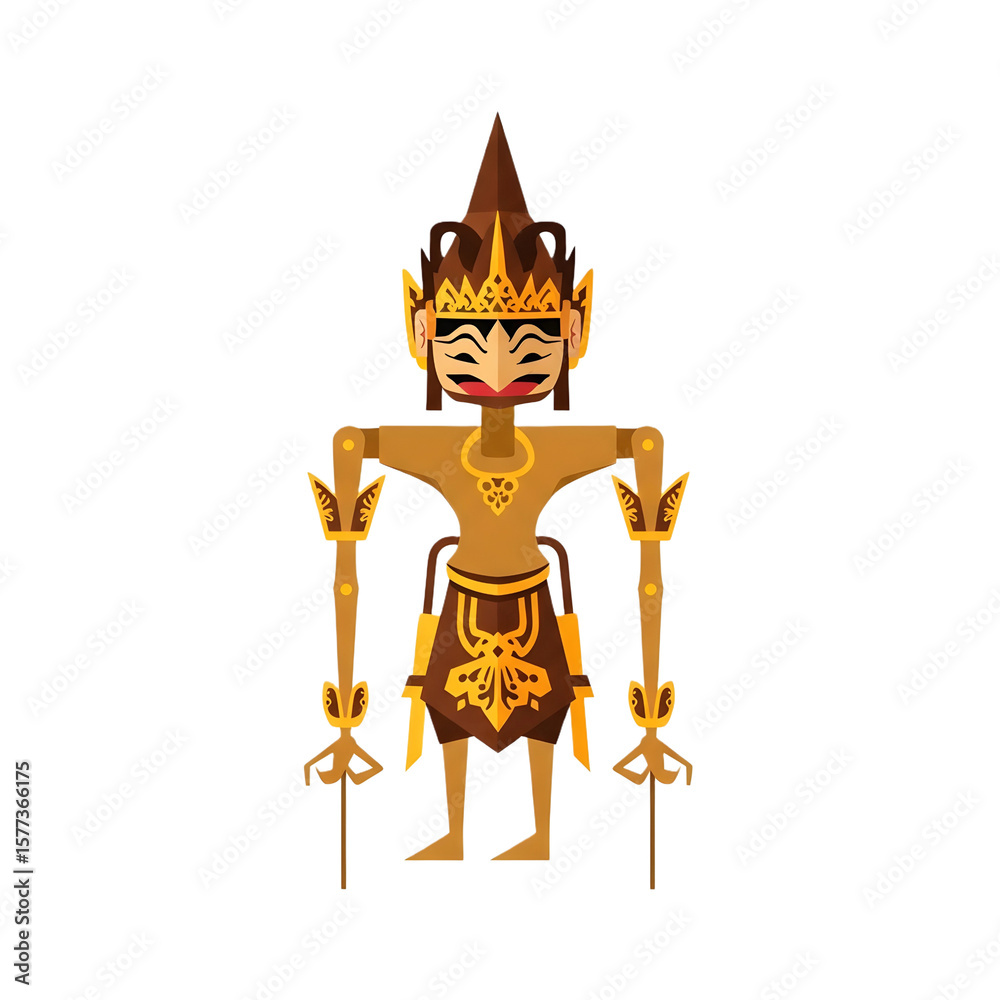 Fototapeta premium Stylized puppet figure design flat illustration