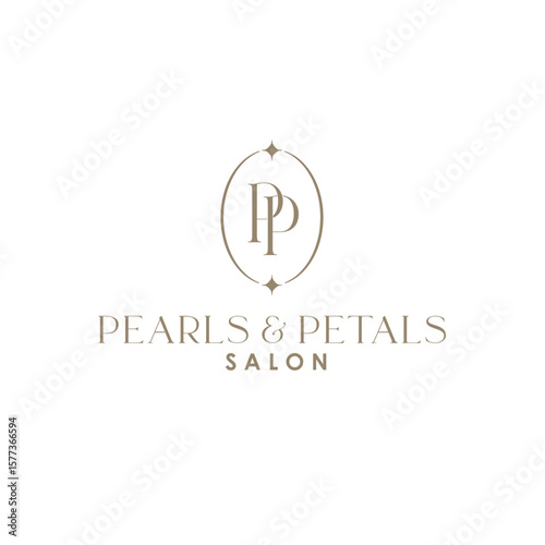 Modern Oval Logo Design with PP Letter for Modern Beauty Brand