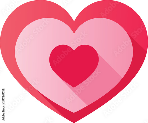 A radiant red heart, a symbol of love and romance, shines on a white background, perfect for Valentine's Day designs and wedding illustrations