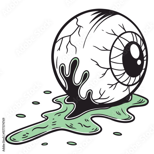 Melted Eyeball: A Gory, Graphic Illustration