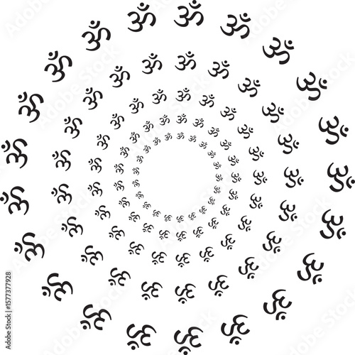 Om round chakra high resolution vector symbol