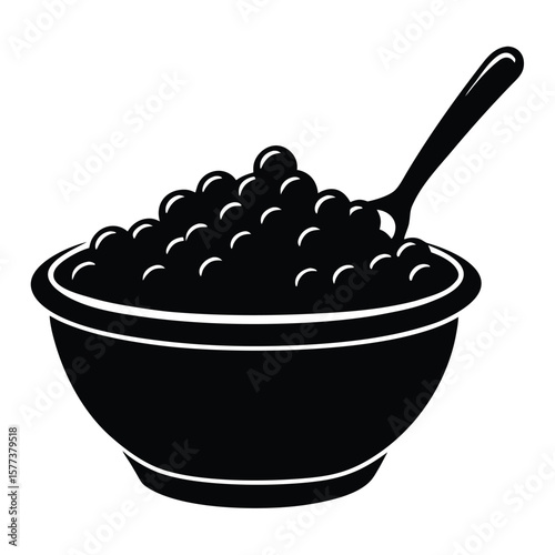 Bold graphic illustration of a vibrant cranberry sauce in a simple clean silhouette perfect for festive holiday designs