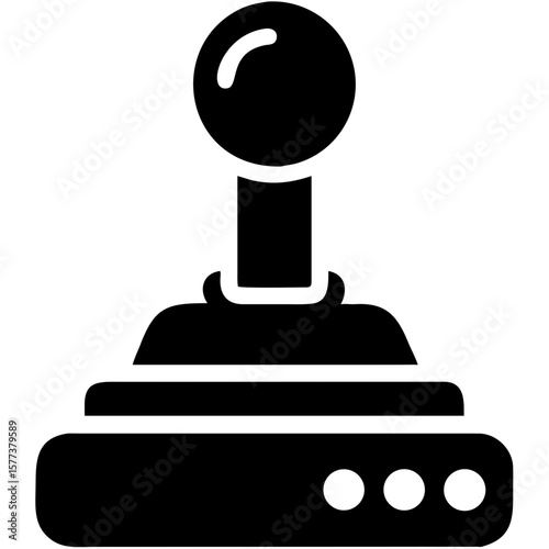 Minimalist Solid Black Joystick Controller Game Input Console Simple Icon