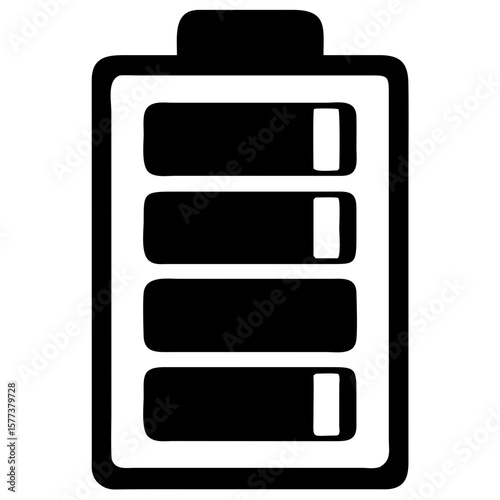 Simple Bold Style Battery Charge Indicator Symbol Shape Icon