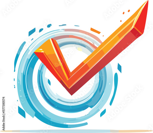 A vector check mark icon or symbol for business and voting concepts