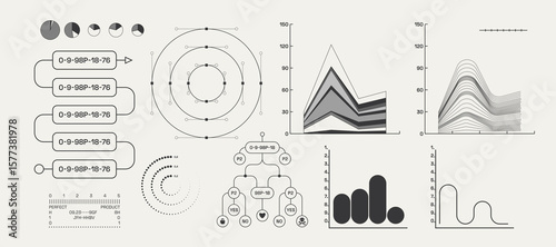 Utilitarian Graphic Set Diagrams, Shapes, Lines. Fully editable Vector assets