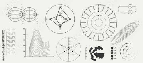 Utilitarian Graphic Set Diagrams, Shapes, Lines. Fully editable Vector assets