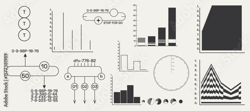 Utilitarian Graphic Set Diagrams, Shapes, Lines. Fully editable Vector assets