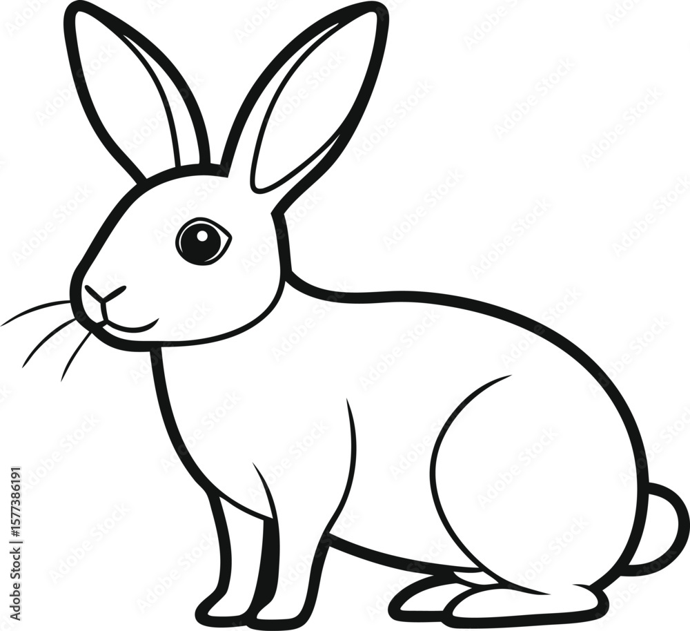 Obraz premium Cute Cartoon Vector Illustration of a Rabbit for Easter and Spring Designs